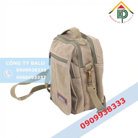 May Túi Đeo Chéo Canvas Camel