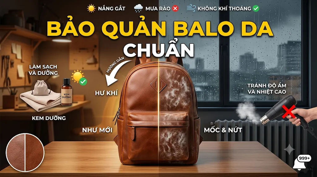 Bảo Quản Balo Da Chuẩn Không Cần Sửa Khi Thời Tiết Bất Thường - Bảo Quản Balo Da Chuẩn