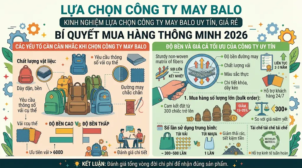 Kinh Nghiệm Lựa Chọn Công Ty May Balo Uy Tín, Giá Rẻ – Bí Quyết Mua Hàng Thông Minh 2026 - kinh nghiệm lựa chọn công ty may balo