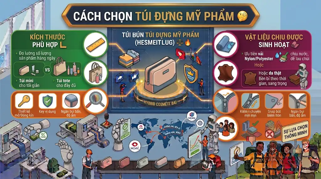 Túi Đựng Mỹ Phẩm Màu Đỏ Túi Đựng Mỹ Phẩm Màu Đỏ