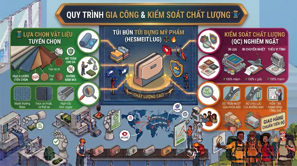 Túi Đựng Mỹ Phẩm Màu Đỏ Túi Đựng Mỹ Phẩm Màu Đỏ