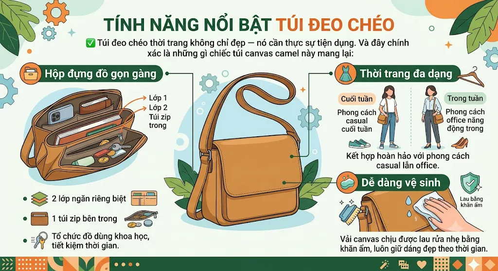 May Túi Đeo Chéo Canvas Camel – Thời Trang Bền Bỉ, Giá Cực Hợp Lý - túi đeo chéo thời trang May Túi Đeo Chéo Canvas Camel – Thời Trang Bền Bỉ, Giá Cực Hợp Lý - túi đeo chéo thời trang