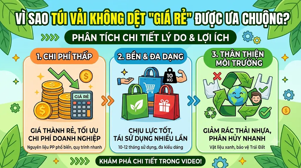 Lý Do Túi Vải Không Dệt Giá Rẻ Được Ưa Chuộng Hiện Nay – Phân Tích Chi Tiết - túi vải không dệt giá rẻ