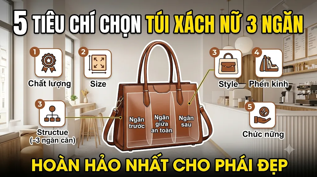 5 tiêu chí chọn túi xách nữ 3 ngăn hoàn hảo nhất cho phái đẹp - túi xách nữ 3 ngăn