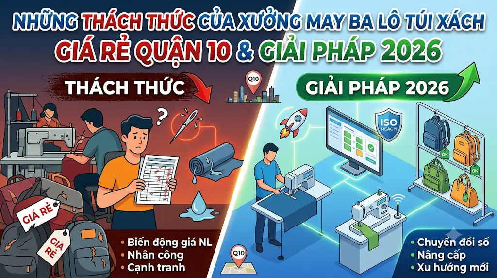 Những Thách Thức Của Xưởng May Ba Lô Túi Xách Giá Rẻ Quận 10 & Giải Pháp 2026 - xưởng may ba lô túi xách giá rẻ quận 10