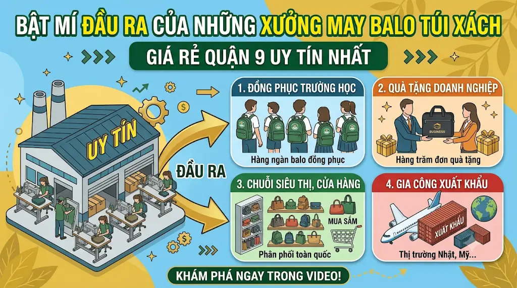 Bật Mí Đầu Ra Của Những Xưởng May Balo Túi Xách Giá Rẻ Quận 9 Uy Tín Nhất - xưởng may balo túi xách giá rẻ quận 9