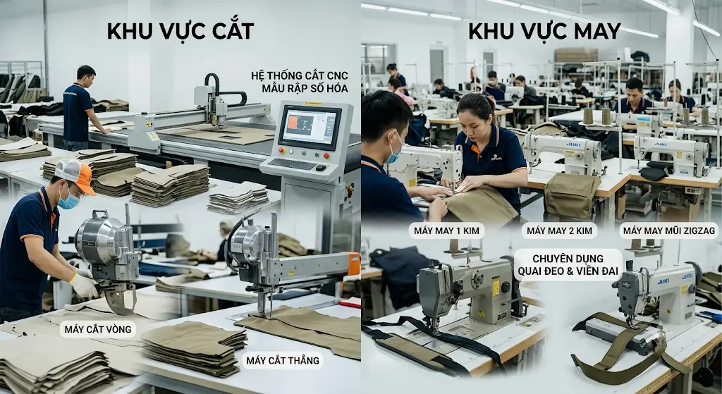 xưởng may balo túi xách giá rẻ quận Bình Tân xưởng may balo túi xách giá rẻ quận Bình Tân