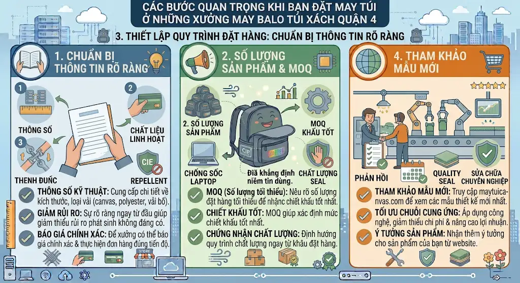 Các bước quan trọng khi bạn đặt may túi ở những xưởng may balo túi xách quận 4 Các bước quan trọng khi bạn đặt may túi ở những xưởng may balo túi xách quận 4
