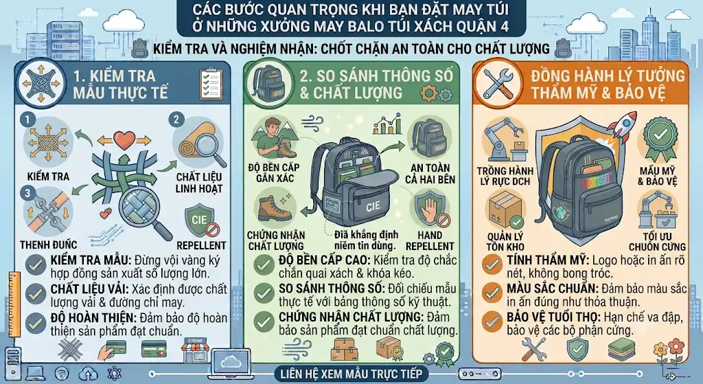 Các bước quan trọng khi bạn đặt may túi ở những xưởng may balo túi xách quận 4 Các bước quan trọng khi bạn đặt may túi ở những xưởng may balo túi xách quận 4